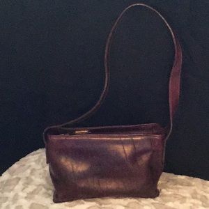 VTG Brahmin cognac textured-leather small shoulder bag